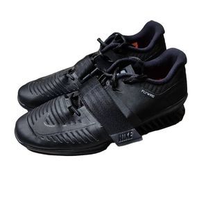 Nike romaleo 3's black weightlifting powerlifting heeled squat shoes size 12